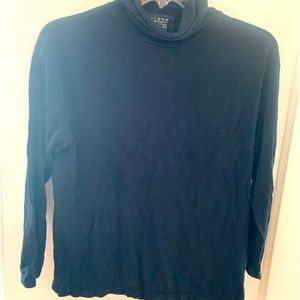 Charcoal Turtleneck top- washable silk